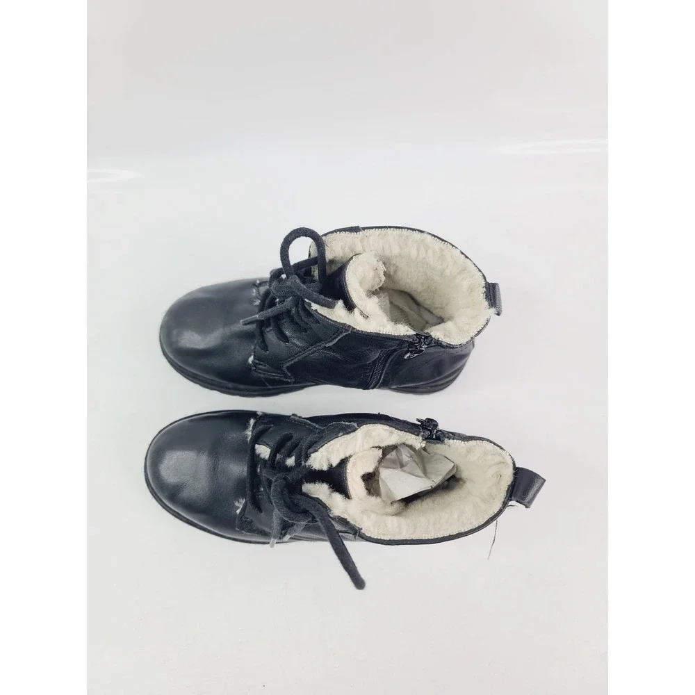 Zara, Leather, Faux Fur Casual Outdoor Winter Boots Girls' Size 10.5 Black. A. H